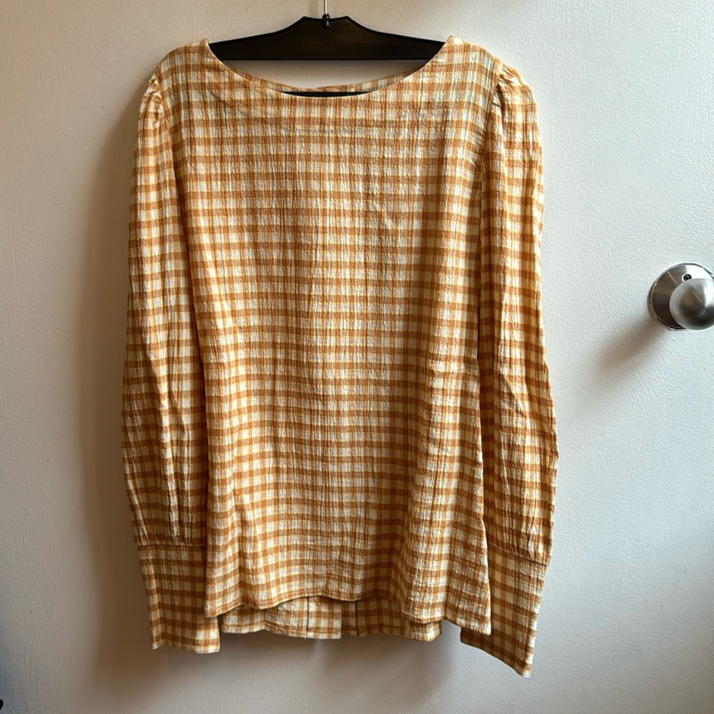 Sezane Yellow Gingham Blouse - Picture 5 of 8
